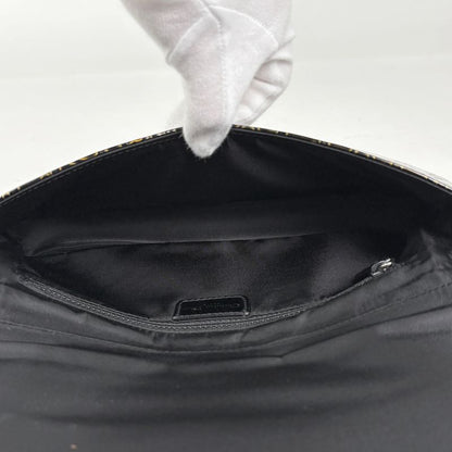 Dior Maris Pearl Shoulder Bag Trotter Bag Patent Leather Brown