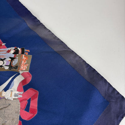 Hermes Carre 90 Hello Dolly Doll Scarf Silk Blue Multicolor
