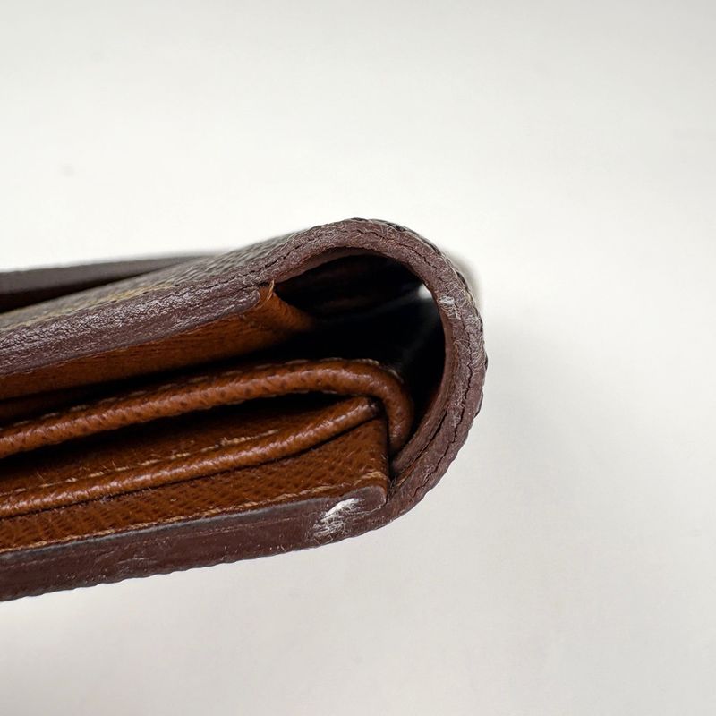 Louis Vuitton Porte Tresor Etui Papiers Trifold Wallet Monogram Brown Handbag