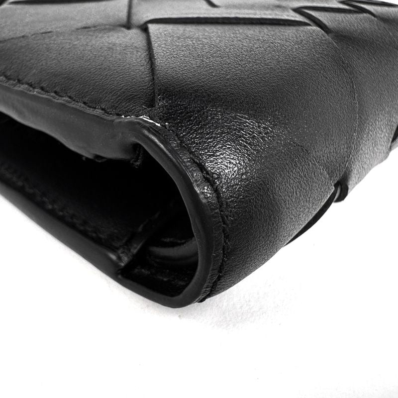 Bottega Veneta Intrecciato Bifold Wallet with Coin Purse Leather Black