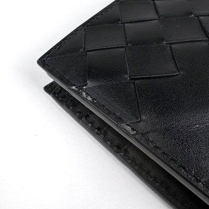 Bottega Veneta Intrecciato Bifold Wallet with Coin Purse Leather Black