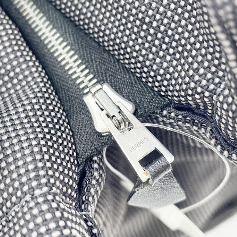 Hermes Second Her Line Gray Canvas Clutch