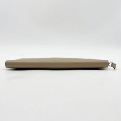 Fendi Clutch Beige Leather Silver