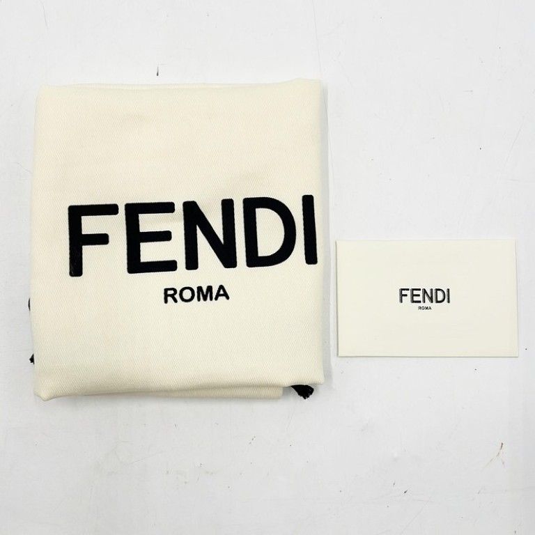 Fendi Clutch Beige Leather Silver