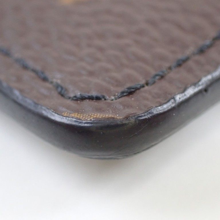 Louis Vuitton Card Case Neo Holder Brown Black Monogram Macassar