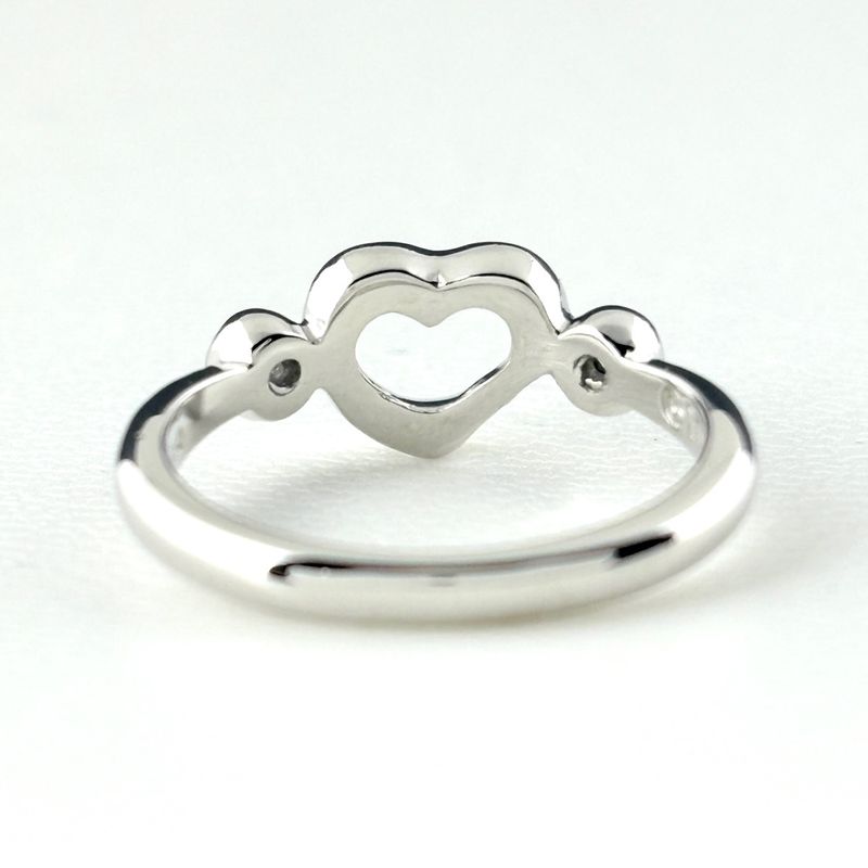 Tiffany & Co Open Heart Ring Platinum Pave Diamond Elsa Peretti