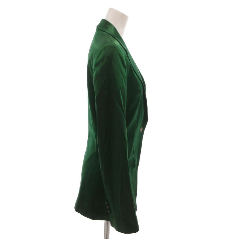 Dolce & Gabbana Tered Jacket Black Leather Glossy Green