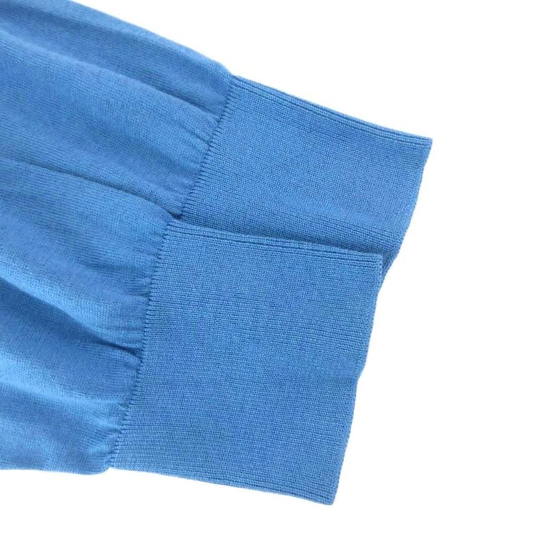 Dolce & Gabbana Silk Knit Sweater V-neck Long Sleeve 46 Blue