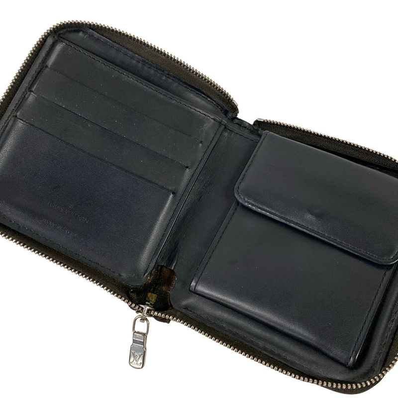 Louis Vuitton Bifold Wallet Monogram Glace Porte Billets Monet Zip Leather