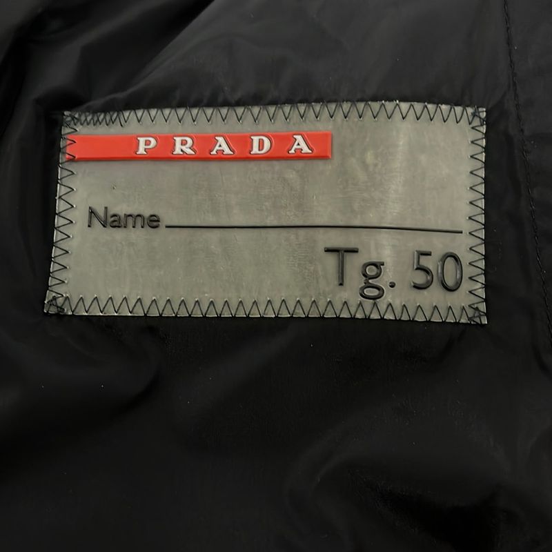 Prada Sport Down Jacket 50 M Black Winter Zip Up Long Sleeve