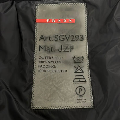 Prada Sport Down Jacket 50 M Black Winter Zip Up Long Sleeve