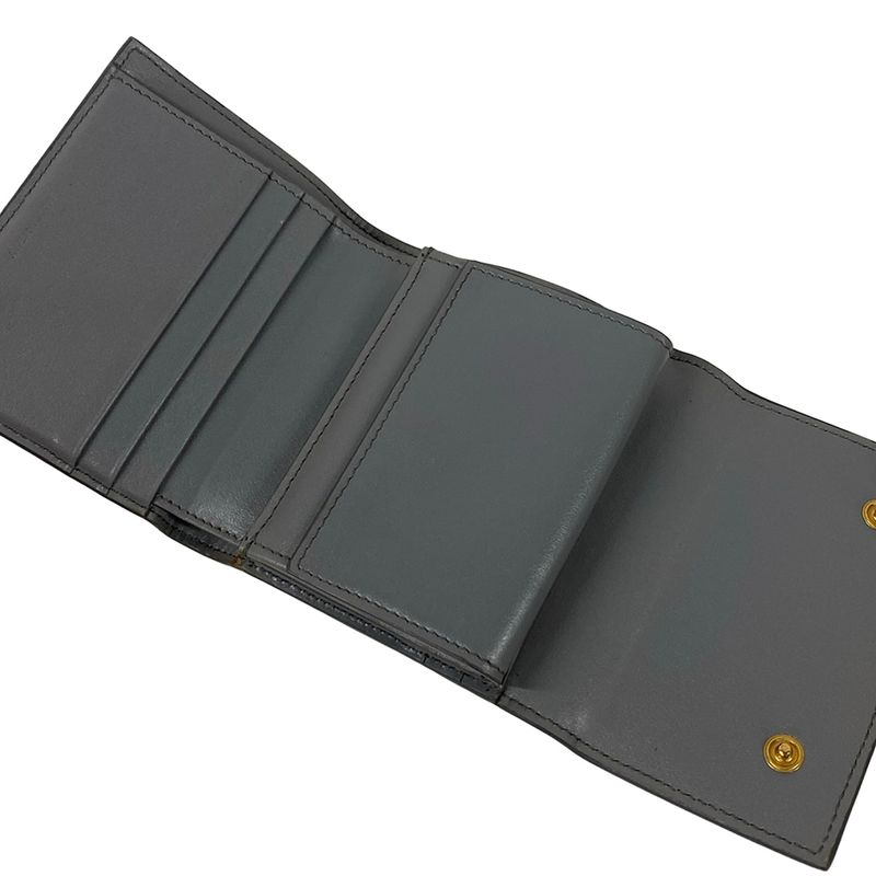 Celine Trifold Wallet Small Gray Leather