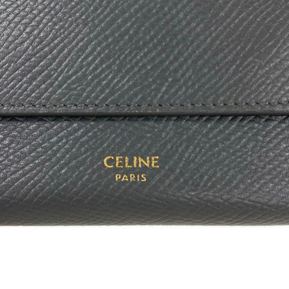 Celine Trifold Wallet Small Gray Leather