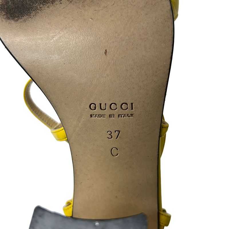 Gucci Mule 37 C Horsebit Yellow 37 Leather