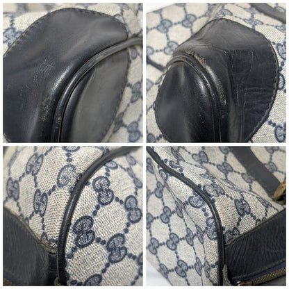 Gucci GG Supreme Leather Navy Mini Boston Bag Vintage