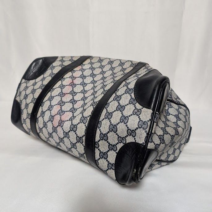 Gucci GG Supreme Leather Navy Mini Boston Bag Vintage