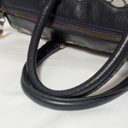 Gucci GG Supreme Leather Navy Mini Boston Bag Vintage