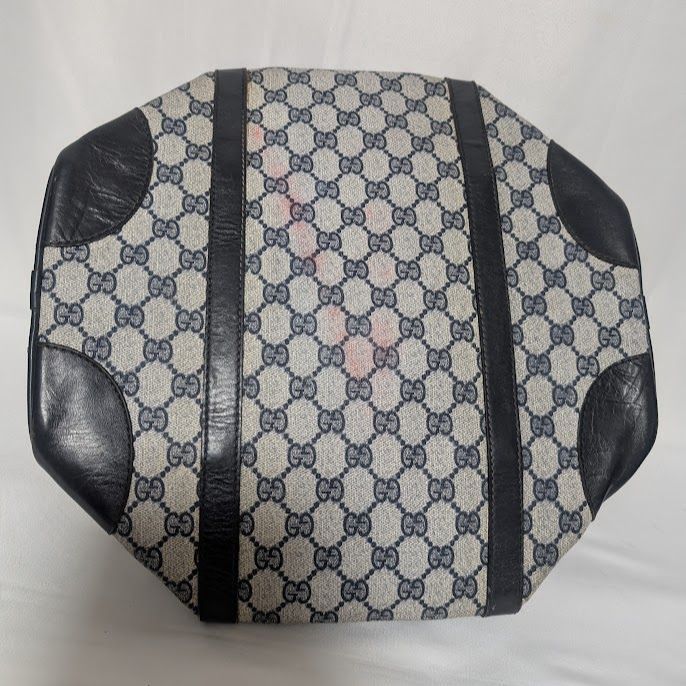 Gucci GG Supreme Leather Navy Mini Boston Bag Vintage