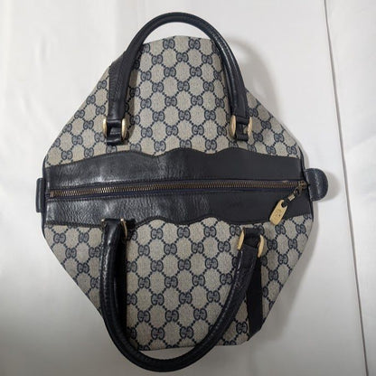 Gucci GG Supreme Leather Navy Mini Boston Bag Vintage