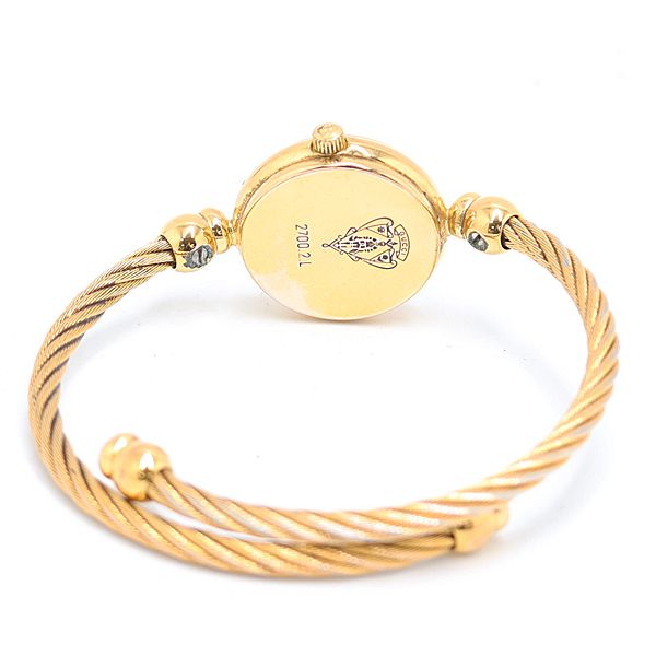 Gucci Bangle Watch Wire Bracelet Quartz Black Dial Kzk