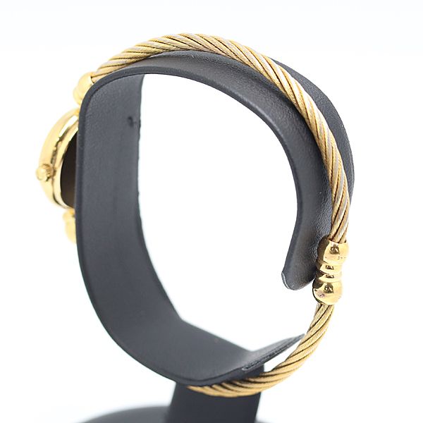 Gucci Bangle Watch Wire Bracelet Quartz Black Dial Kzk