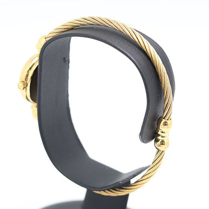Gucci Bangle Watch Wire Bracelet Quartz Black Dial Kzk