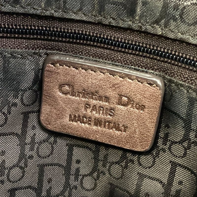 Dior Shoulder Bag Gaucho Dark Brown Light Leather