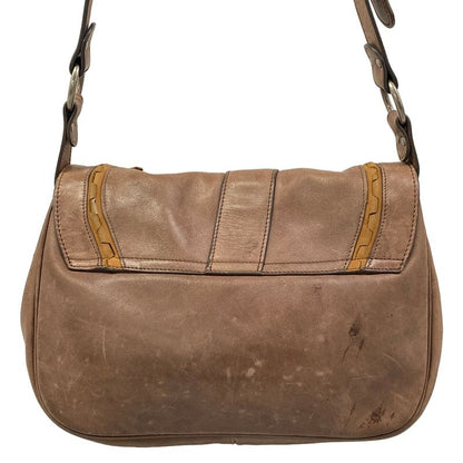 Dior Shoulder Bag Gaucho Dark Brown Light Leather