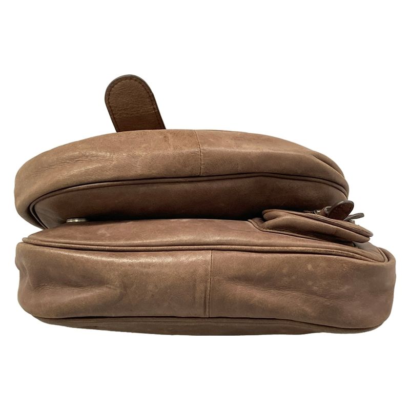 Dior Shoulder Bag Gaucho Dark Brown Light Leather