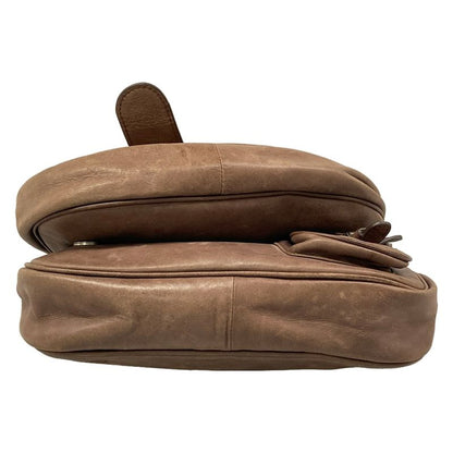Dior Shoulder Bag Gaucho Dark Brown Light Leather