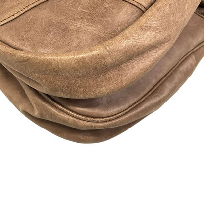 Dior Shoulder Bag Gaucho Dark Brown Light Leather