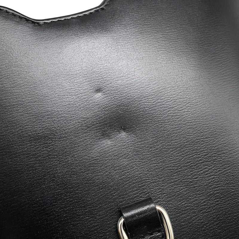 Gucci Shoulder Bag Canvas Leather Black