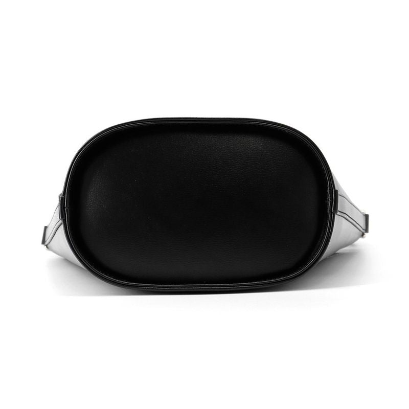 Gucci Shoulder Bag Canvas Leather Black