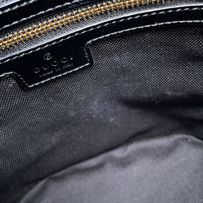 Gucci Shoulder Bag Canvas Leather Black
