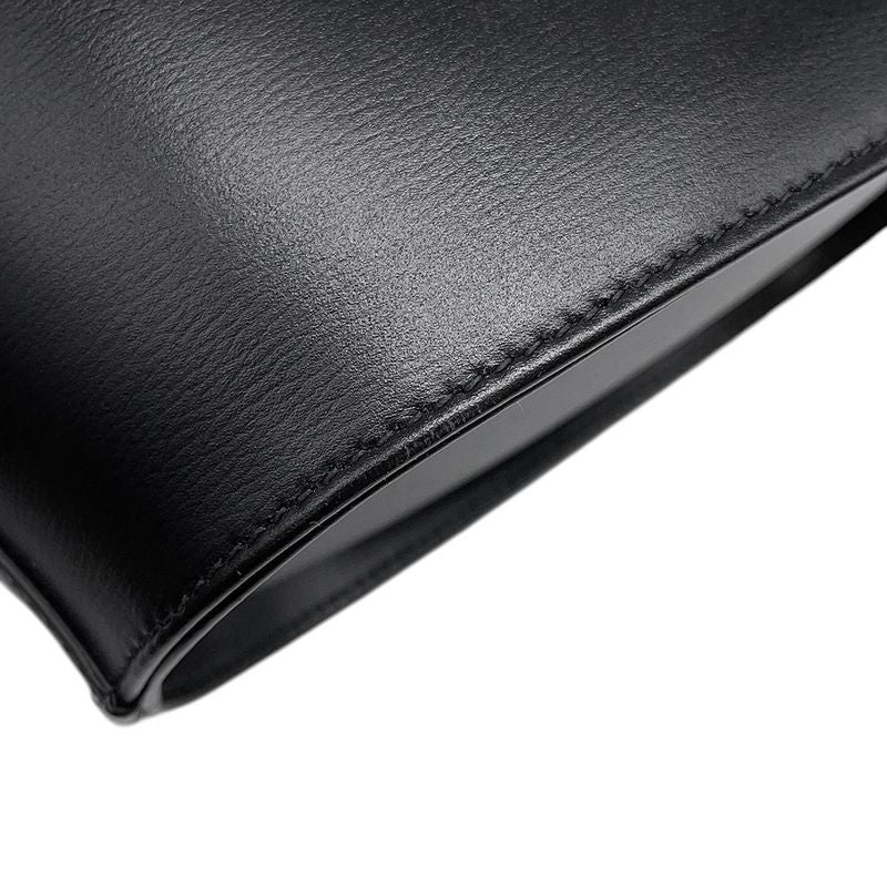 Gucci Shoulder Bag Canvas Leather Black