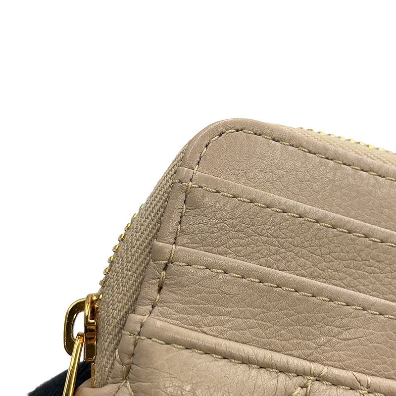 Dior Coin Case Cannage Caro Lavender Wallet Calf Leather