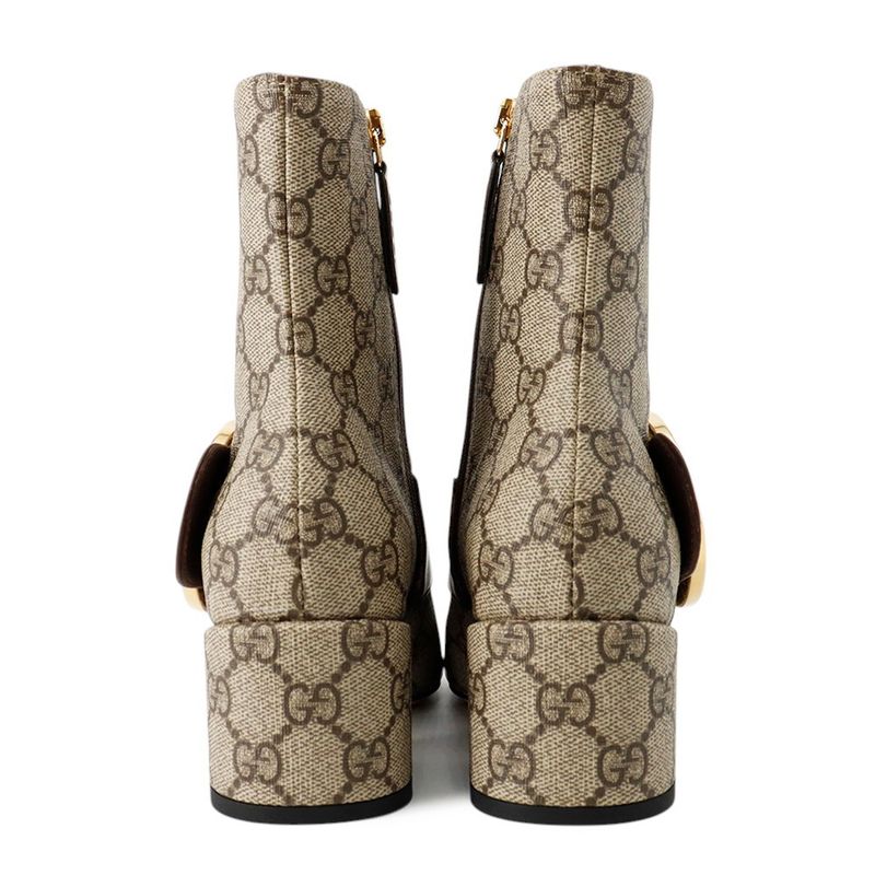 Gucci Boots Blanc Ankle GG Supreme Leather 35 Shoes