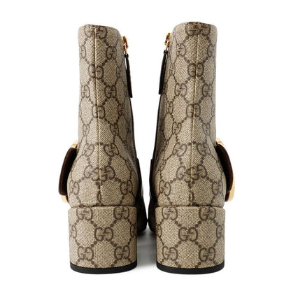 Gucci Boots Blanc Ankle GG Supreme Leather 35 Shoes