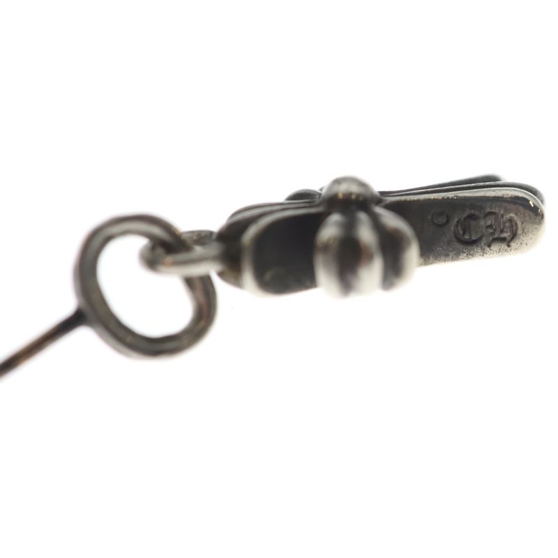 Chrome Hearts Bby Pprchn Baby Fat Cross Drop Earrings Silver