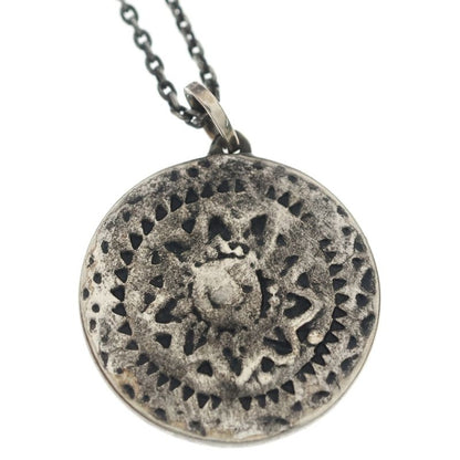 Saint Laurent Paris Chain Necklace Medal Pendant Silver