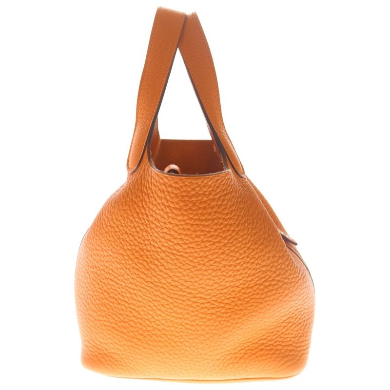 Hermes Picotin Lock PM Taurillon Clemence Leather Handbag Orange