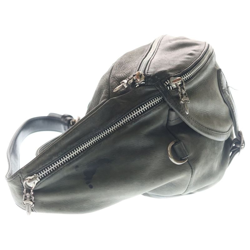 Chrome Hearts 1 Snat Pack Dagger Zip Gunslinger Belt Leather Waist Bag Black