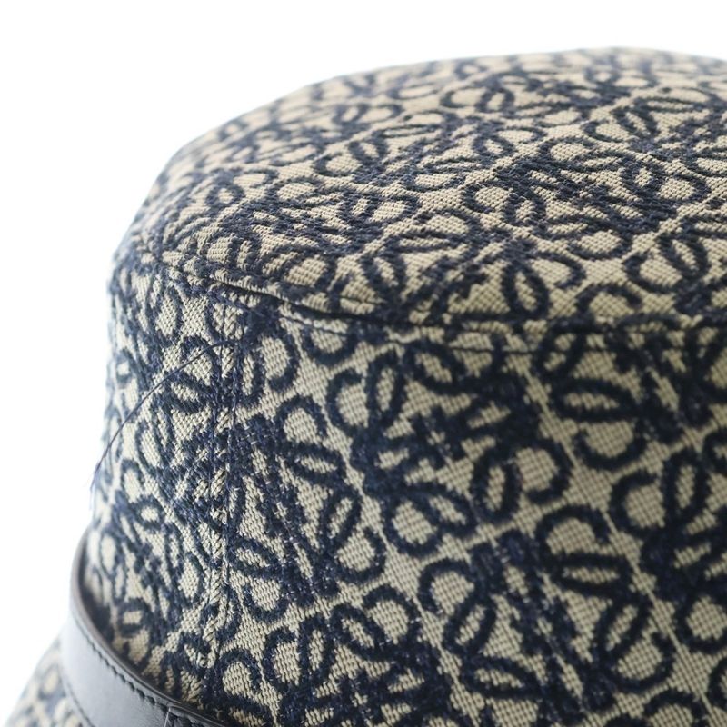 Loewe Anagram Jacquard Bucket Hat Navy