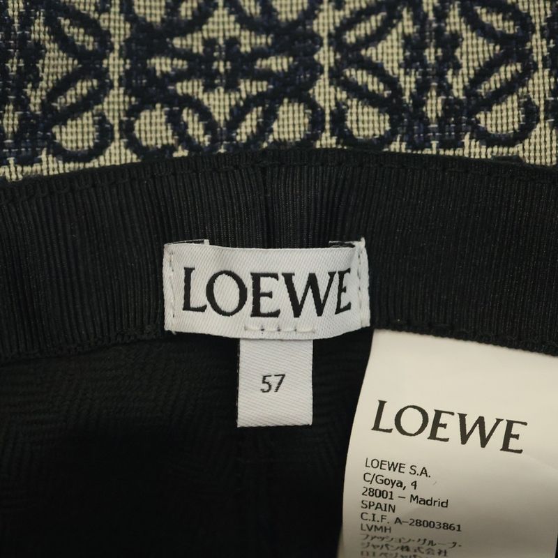 Loewe Anagram Jacquard Bucket Hat Navy