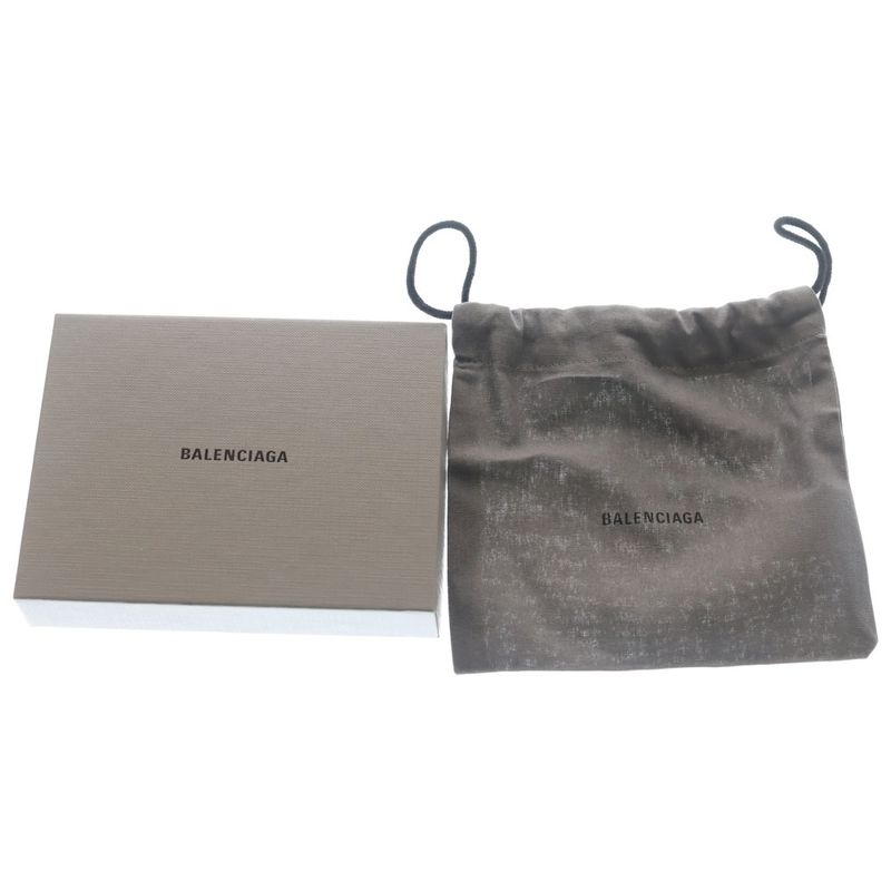 Balenciaga Monaco Long Ali Nalamskin Coin & Card Holder Leather Case Gray