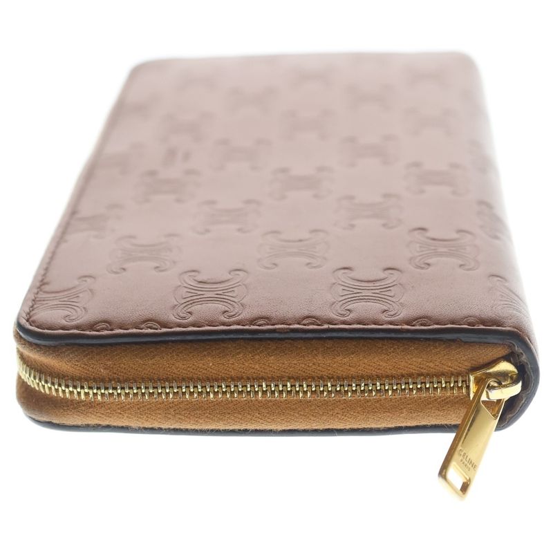 Celine Embossed Wallet Triomphe Logo Brown