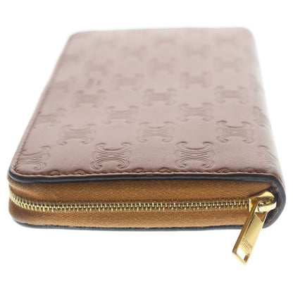 Celine Embossed Wallet Triomphe Logo Brown