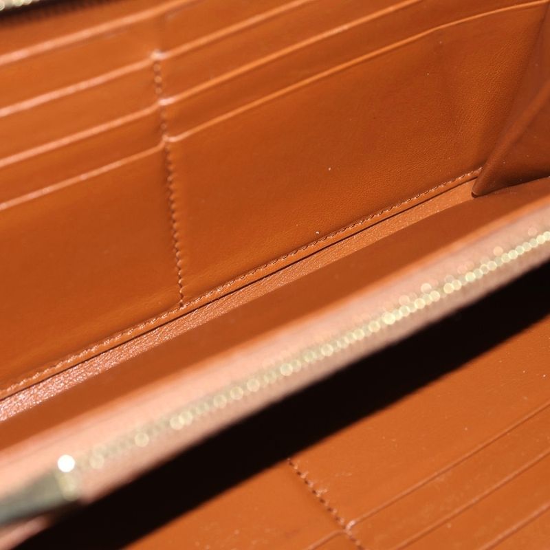 Celine Embossed Wallet Triomphe Logo Brown