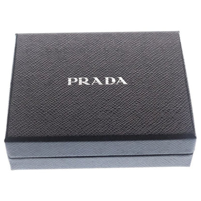 Prada Saffiano Triangle Leather Card Case Black