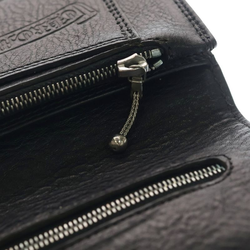 Chrome Hearts Cross Ball Button Leather Wallet Black